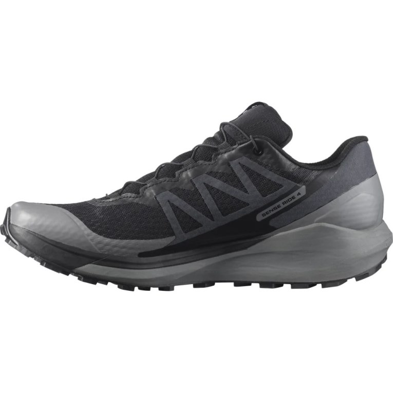 Black Salomon Sense Ride 4 GTX Invisible Fit Men's Trail Running Shoes | PH 20461V